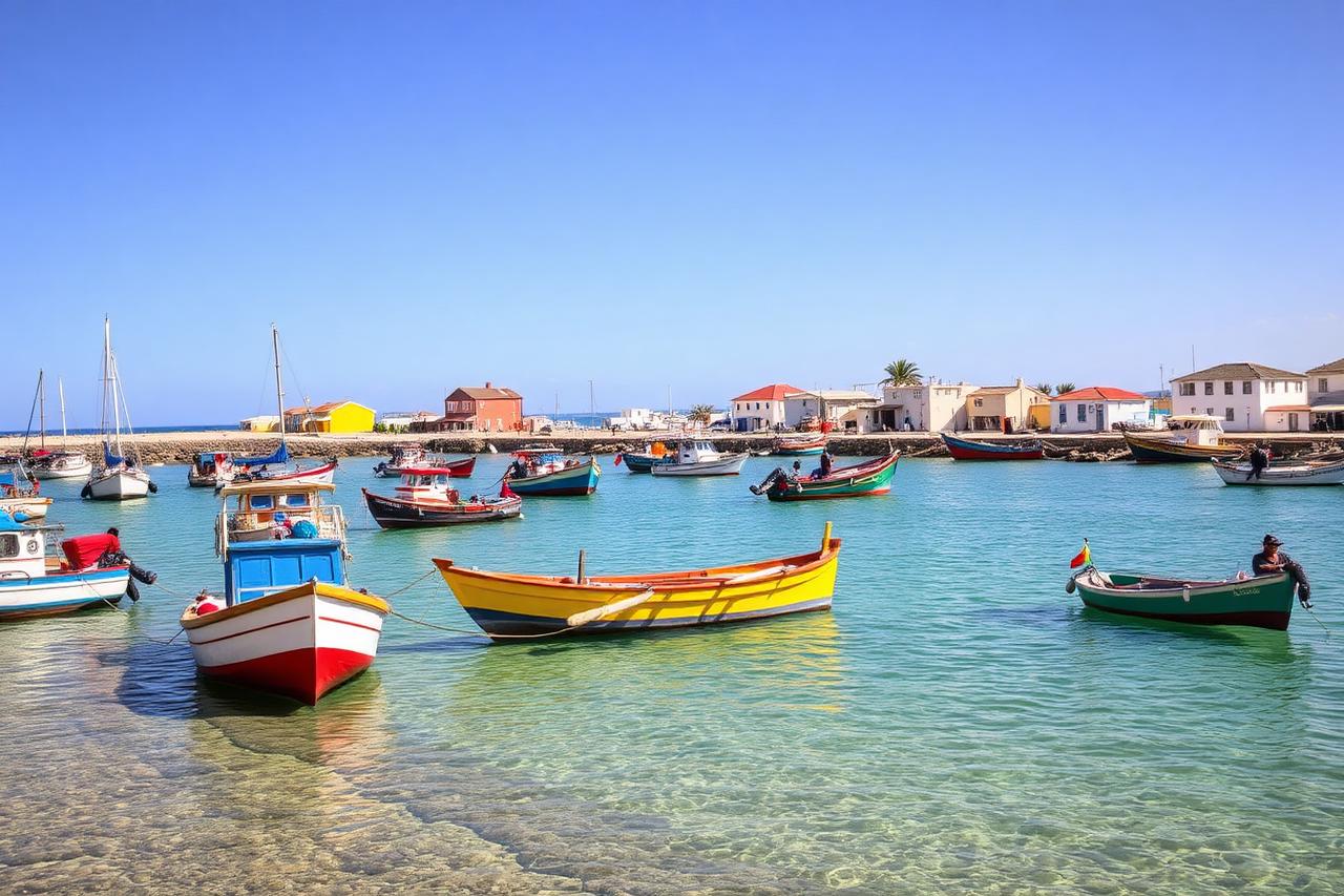 Vila piscatória de Palmeira na Ilha do Sal