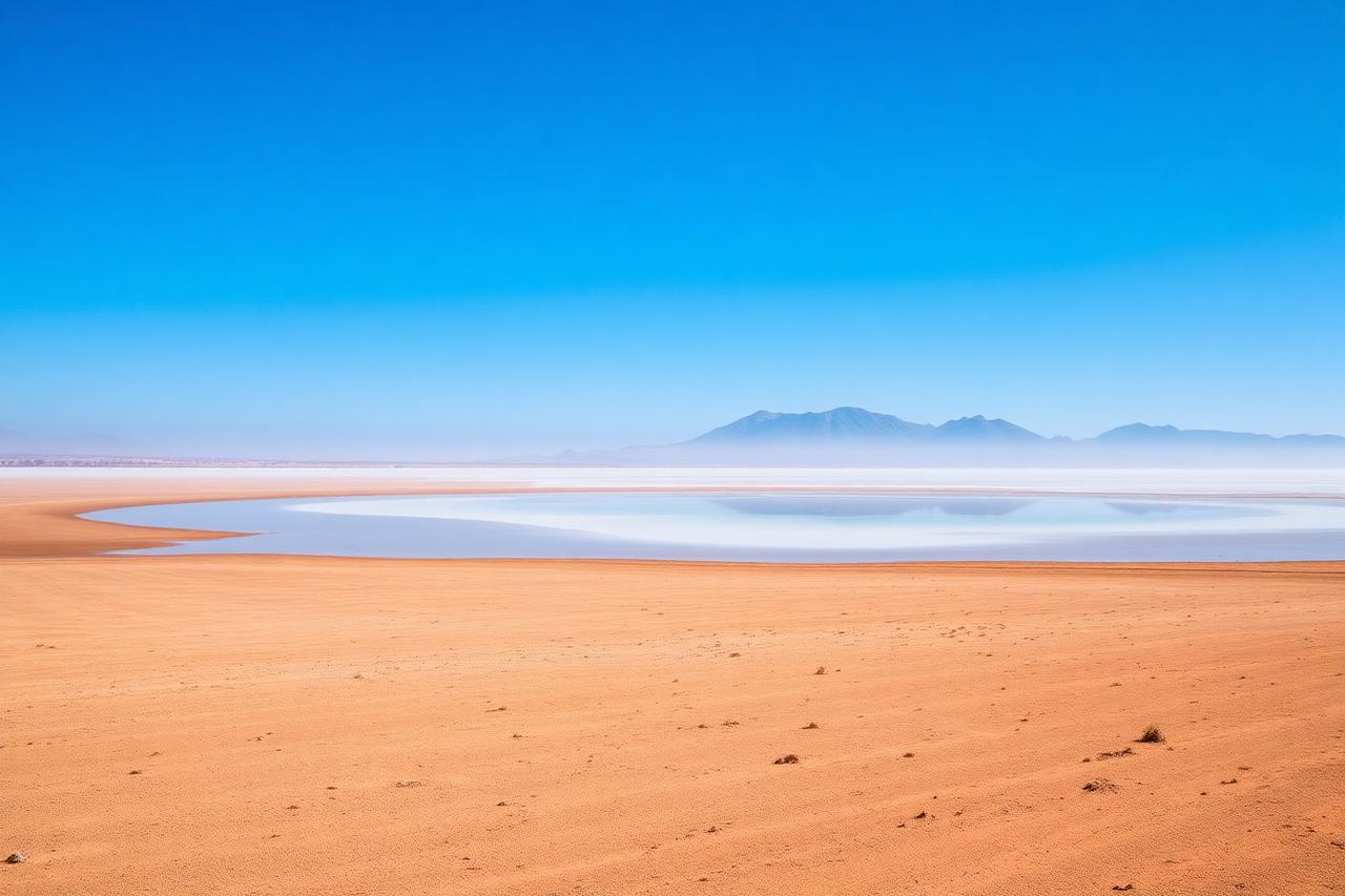 Miragem de Terra Boa no deserto da Ilha do Sal